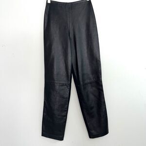 Isabel Women's Leather Pants size 2 Black Stretchy back Night Out Career